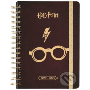 Plánovací týždenný školský diár A5 2022/2023 Harry Potter: Classic so samolepkami, záložkami a obálkou - Harry Potter