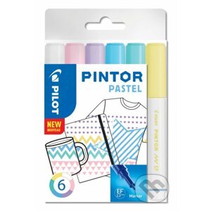 Sada 6 kusov akrylových popisovačov Pintor, (EF) extra tenký, mix pastelových farieb - PILOT