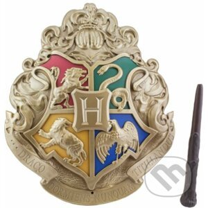 Stolová dekoratívna lampa s ovládačom Harry Potter: Erb Bradavic a magická palička - Harry Potter