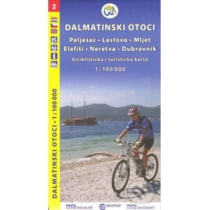 Dalmátské pobřeží jih (Pelješac, Lastovo, Mljet, Elafiti, Neretva, Dubrovnik) /cykloturistická mapa 1:100 000 - freytag&berndt