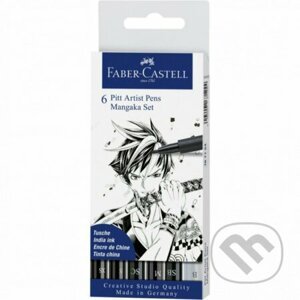 PITT umelecké fixky Manga Black set, 6ks - Faber-Castell