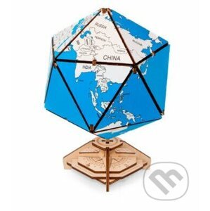 Ikosahedrická guľa modrá - ECO WOOD ART