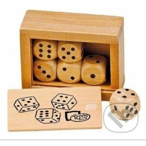 Dřevěné hrací kostky v krabičce (6ks) - Goki