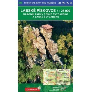 Labské pískovce 1:25T, národní parky České a Saské Švýcarsko /38 Turistické mapy pro každého - Geodezie On Line