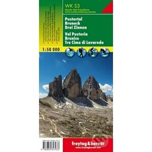 WKS 3 Pustertal, Bruneck, Drei Zinnen 1:50 000/Turistická mapa - freytag&berndt