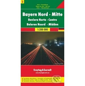 Bayern Nord & Mitte/Bavorsko-sever,střed 1:200T/automapa - freytag&berndt