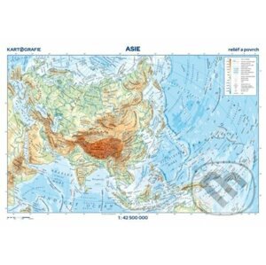 Asie - reliéf a povrch 1:42 500 000 - Kartografie Praha