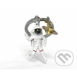 Kľúčenka - Astronaut a zlatý Saturn - Metalmorphose