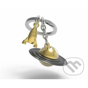 Kľúčenka - Zlatý Saturn a raketa - Metalmorphose