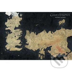 Plagát Hra o tróny - Mapa Westerosu a Essosu - Fantasy