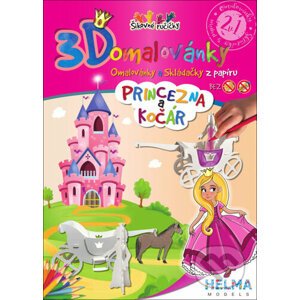 3D omalovánky Princezna a kočár - HELMA MODELS