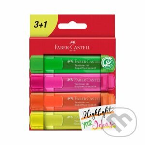 Zvýrazňovač Superfluo, 4 farby - Faber-Castell