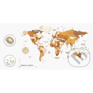 Nástenná drevená mapa sveta - 68travel