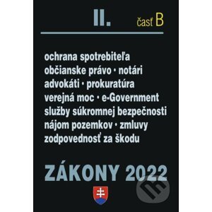 E-kniha Zákony 2022 II/B - Občianske právo, Notári, Advokáti, Prokurátori - Poradca s.r.o.
