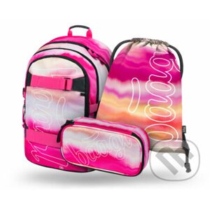 BAAGL SADA 3 Skate Pink Stripes: batoh, peračník, vrecko - Presco Group