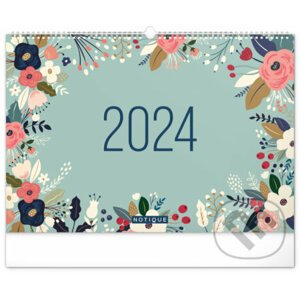 Nástěnný plánovací kalendář Květy / nástenný plánovací kalendár Kvety 2024 - Notique