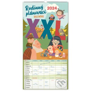 Nástenný kalendár Rodinný plánovací XXL 2024, 33 × 64 cm - Notique