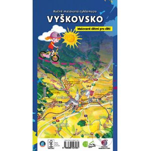 Ručně malovaná cyklomapa Vyškovsko - Malované Mapy