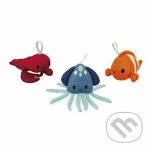 Hračka do vody textilné morské zvieratká špongia 3 ks - Janod