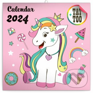 Poznámkový kalendár Happy Unicorns 2024 - Notique