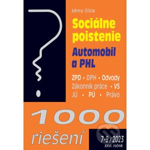 1000 riešení č. 7-9 / 2023 - Sociálne poistenie - zmeny - Poradca s.r.o.