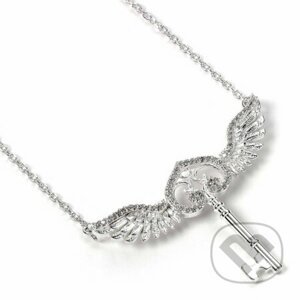 Strieborný náhrdelník Harry Potter - Lietajúci kľúč s kryštálmi - Carat Shop