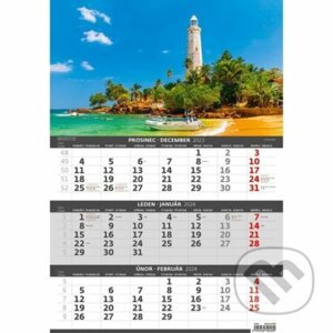 Kalendář nástěnný 2024 - Pobřeží – 3měsíční/Pobrežie – 3mesačné - Helma365