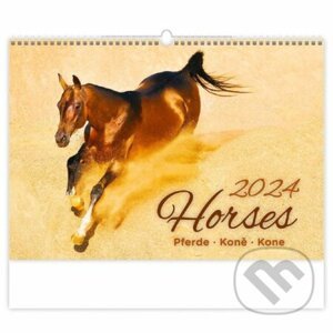 Kalendář nástěnný 2024 - Horses/Pferde/Koně/Kone - Helma365