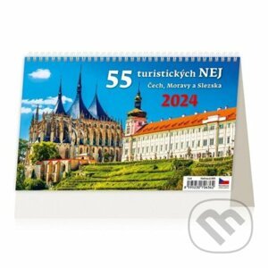 Kalendář stolní 2024 - 55 turistických nej Čech, Moravy a Slezska - Helma365