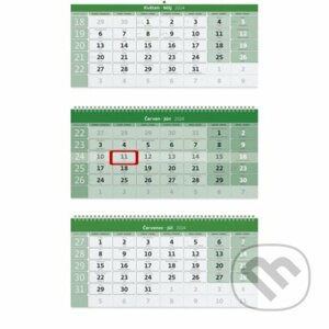 Kalendář nástěnný 2024 - Tříměsíční GREEN/Trojmesačný GREEN - Helma365