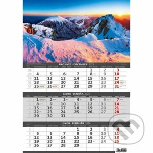 Kalendář nástěnný 2024 - Hory – 3měsíční/Hory – 3mesačné - Helma365