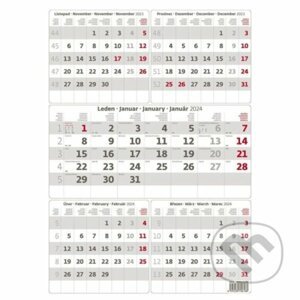 Kalendář nástěnný 2024 - Pětiměsíční šedý - Helma365