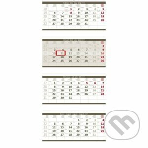 Kalendář nástěnný 2024 - Čtyřměsíční skládaný šedý - Helma365