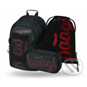 BAAGL SADA 3 Skate Red: batoh, peračník, vrecko - Presco Group