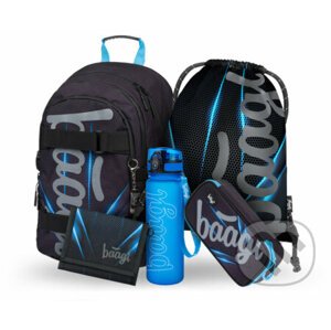 BAAGL SET 5 Skate Bluelight: batoh, penál, sáček, láhev, peněženka - Presco Group