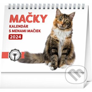 Stolový kalendár Mačky – s menami mačiek 2024, 16,5 × 13 cm - Notique