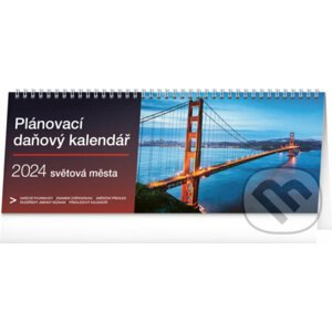 Stolový kalendár Plánovací daňový – Svetová mesta 2024, 33 × 12,5 cm - Notique