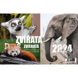 Kalendář 2024: Zvířata, stolní, týdenní - Almatyne