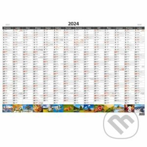 Kalendář nástěnný 2024 - Plánovací roční mapa A1 obrázková - Helma365
