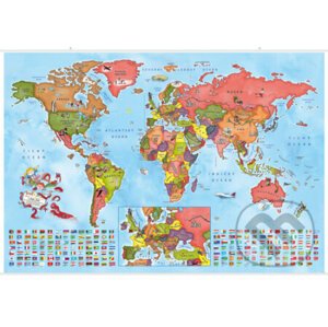 Ilustrovaná mapa států světa pro malé cestovatele - verze s plastovými lištami - Kartografie Praha