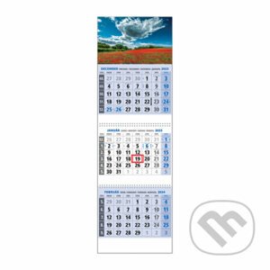 Klasik 3-mesačný modrý nástenný kalendár 2024 - maky - Spektrum grafik