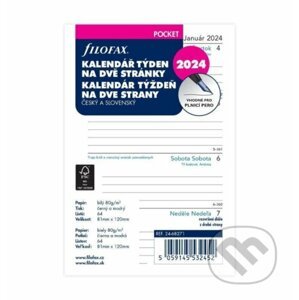 Filofax Náplň do diáře 2024 - kapesní, týden/2 str, linky, ČJ+SJ - FILOFAX