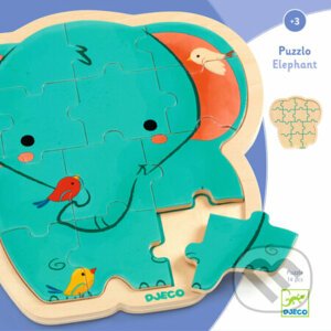 Puzzlo Slon: drevené puzzle - Djeco