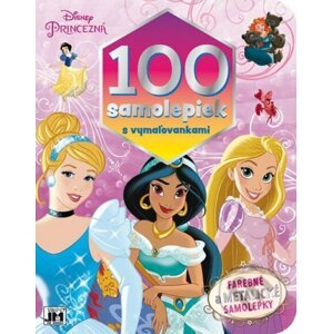 100 samolepiek s vymaľovankami/ Princezné - Disney