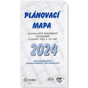 Plánovací roční mapa B1 skládaná 2024 - nástěnný kalendář - BOBO BLOK
