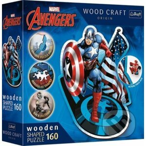 Wood Craft Origin puzzle Neohrožený Kapitán Amerika - Trefl