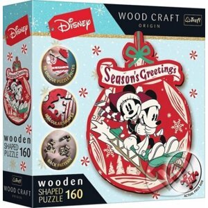 Wood Craft Origin puzzle Vánoční dobrodružství Mickeyho a Minnie - Trefl