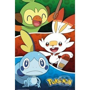 Plagát Pokémon: Galar Starters (61 x 91,5 cm) - Pokemon