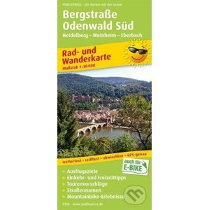 Bergstrasse Odenwald Süd, Heidelberg-Weinheim-Eberbach 1:50 000 / cyklistická a turistická mapa - freytag&berndt
