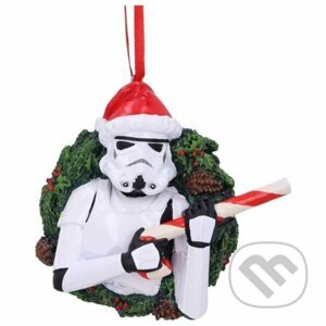 Vianočná ozdoba Star Wars - Stormtrooper s vianočným vencom - Nemesis Now